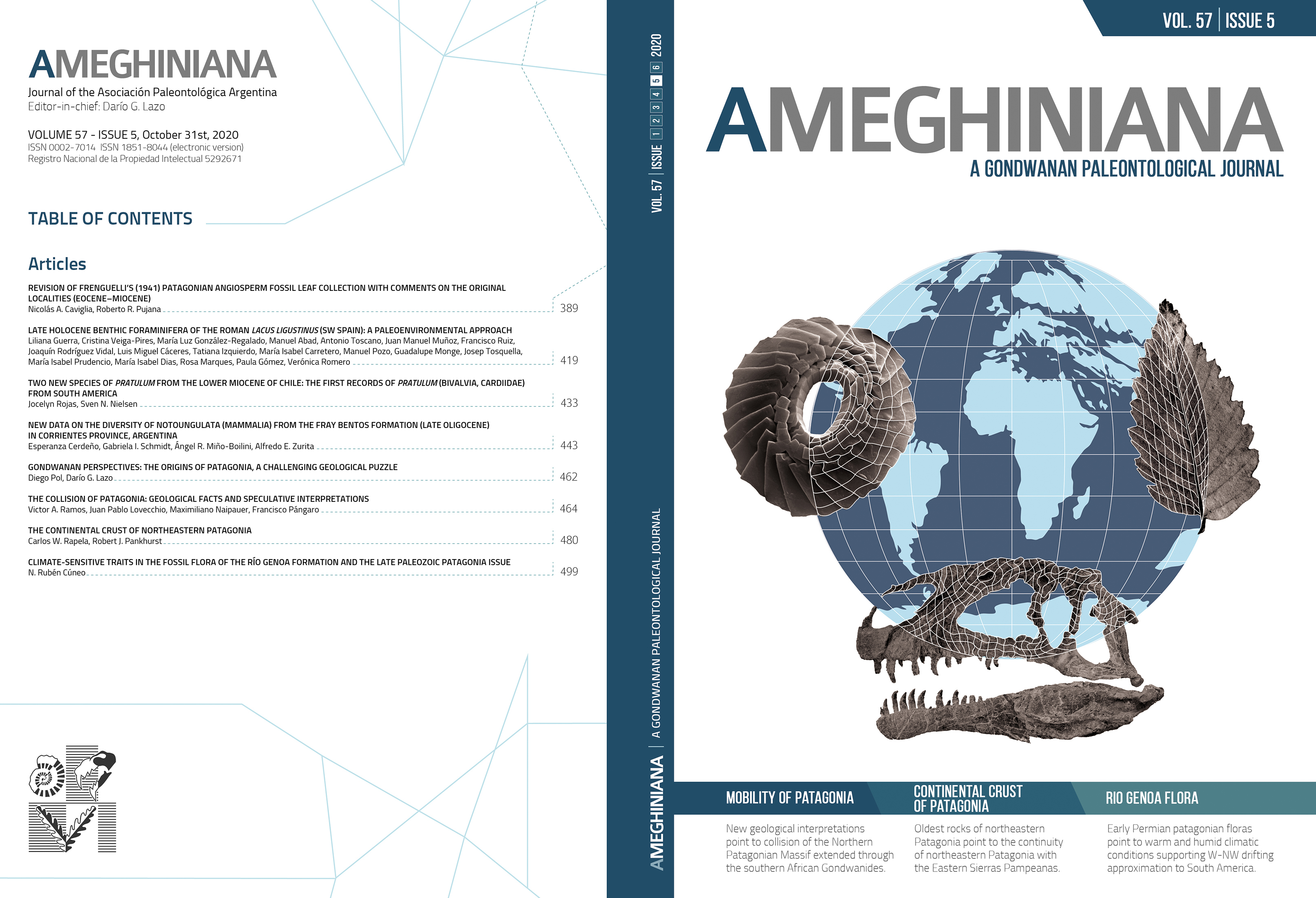 					View Vol. 57 No. 5 (2020): includes Gondwanan Perspectives on the origins of Patagonia
				